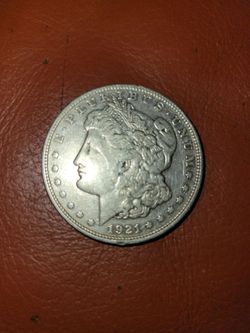 1921 P Morgan silver dollar