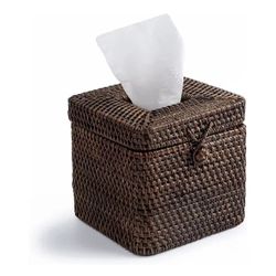 Rattan Square Tissue Box Cover, 5.7" X 5.7" X 5", Decorative Woven Facial Tissue
