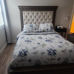 Bed frame, mattress, box spring