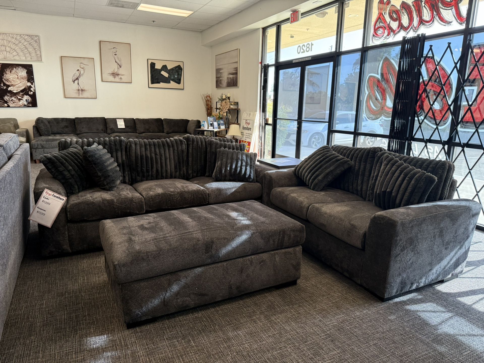 π€ 2 Pc Dark Gray Sofa & Loveseat Set β $1399!