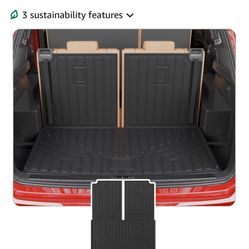 Cargo Mat Compatible with 2018-2025 2026 Volkswagen Atlas Trunk Mat Trunk Liner Cargo Liner (NOT for Cross Sport) Back Seat Cover 2024 VW Atlas Access