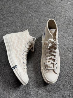 Size 9 Mens/11 Womens Converse Kith x Chuck 70 High Natural Monogram