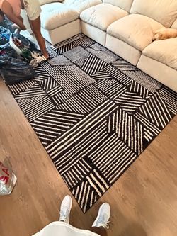 Rambo Geometric Black/Ivory area rug