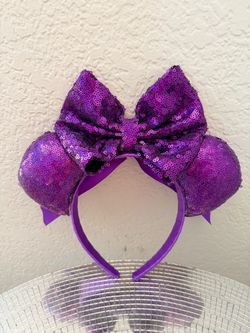 Purple Sequin Mickey Ears Headband