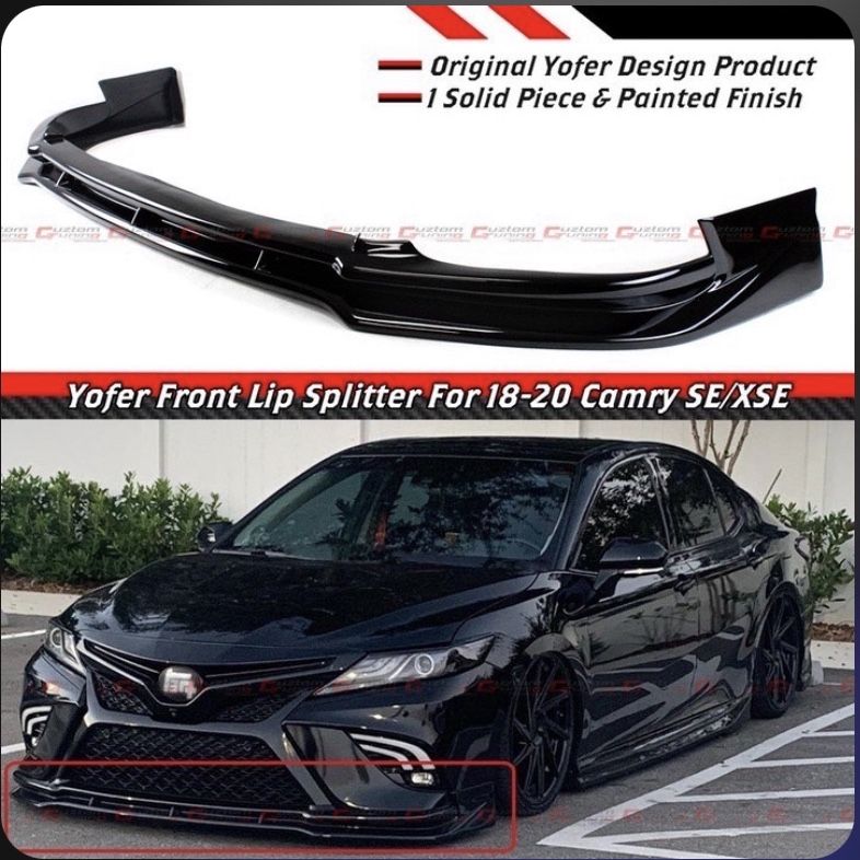 CuztomTuning Yofer front Lip: 2018-2020 Toyota Camry XSE/SE