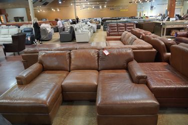 Leather Sectional — Cognac (One-of-a-Kind)
