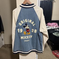 Mickey Mouse Denim Varsity Jacket