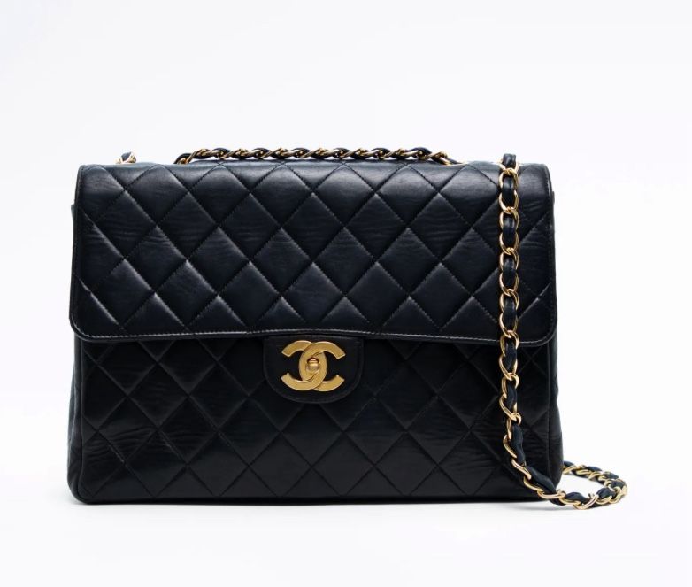 Chanel Vintage Large Classic Flap Bag – Black Lambskin