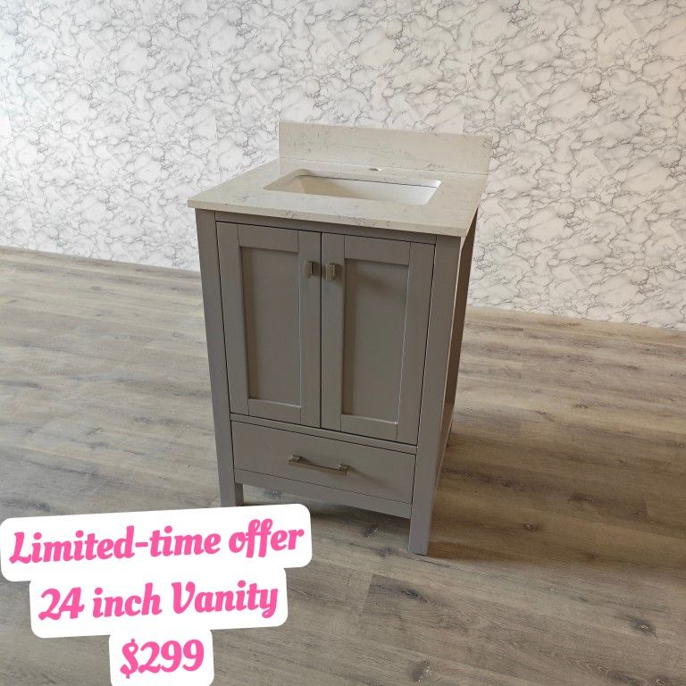 24inch Bathroom Vanity Set, White