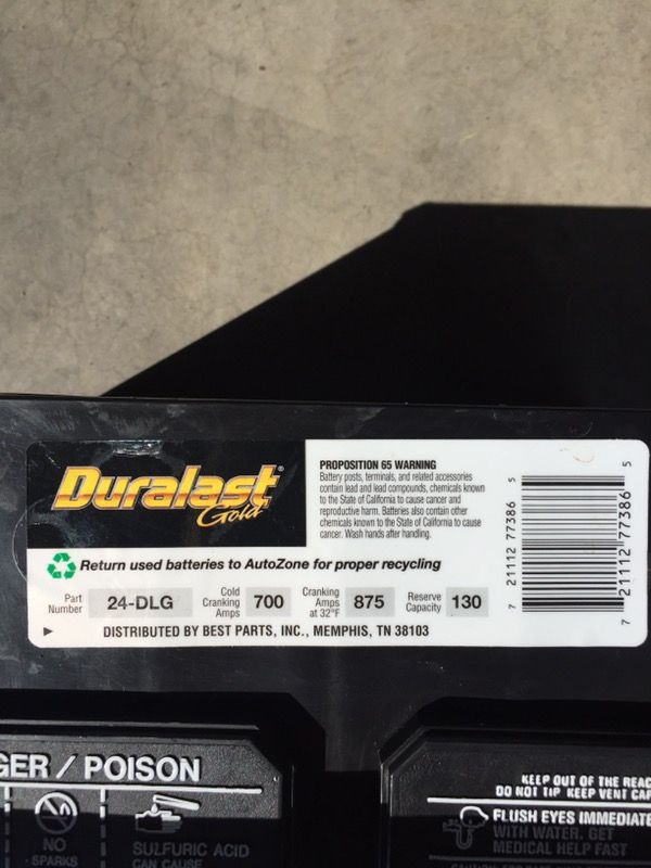 Duralast gold car battery 24-DLG