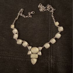 White Statement Necklace