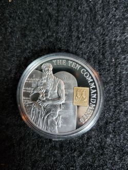 The Ten Commandments Silver-plated medal