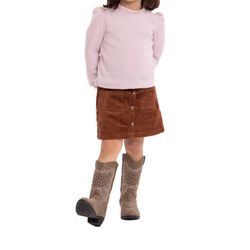 Wonder Nation Toddler Girl Waffle Knit Top and Corduroy Skirt Set, 2-Piece