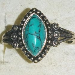 Turquoise Ring With Antique Finish 