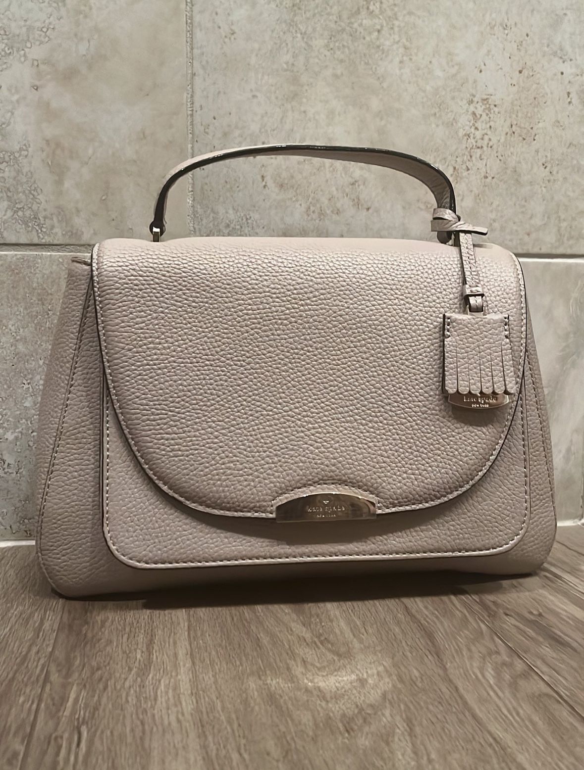 Kate Spade Pebbled Grey Leather Handbag