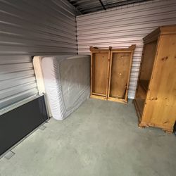 FREE Queen Bed & Box Spring, Wood Bookcase, And Tv