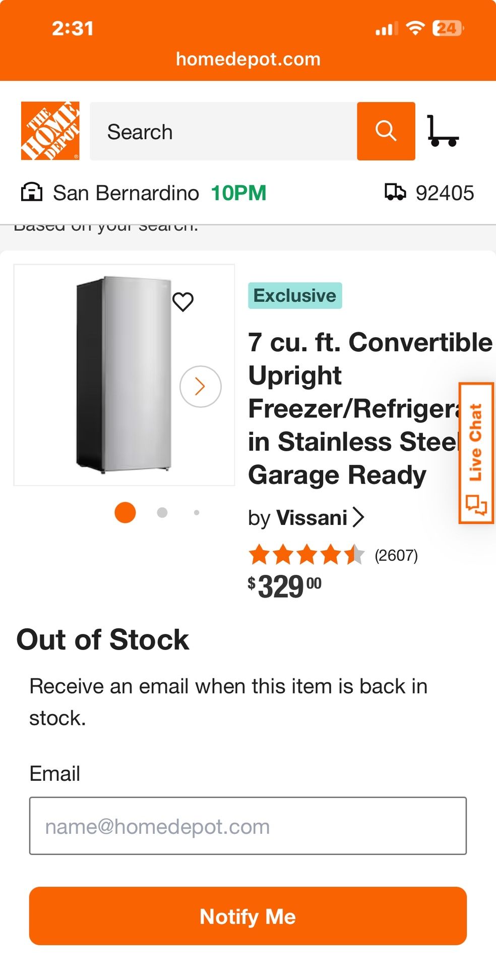 VISSANI CONVERTIBLE FREEZER OR REFRIGERATOR