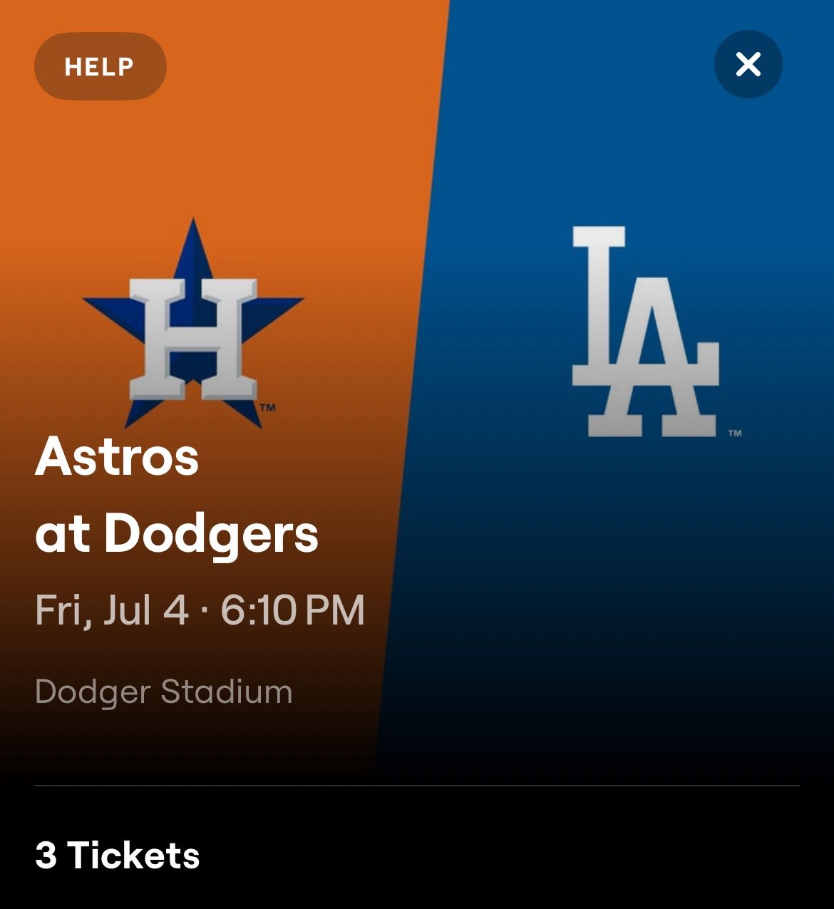 Dodgers Vs Astros 7/4
