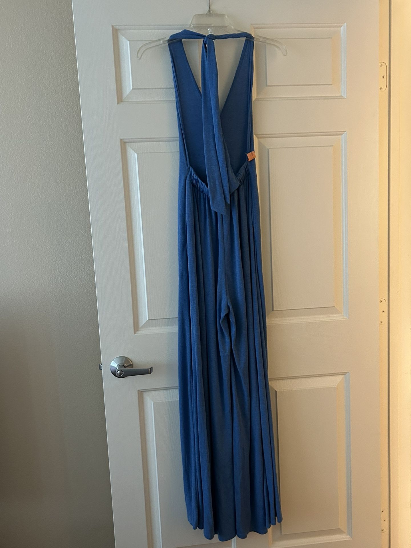 Long, blue dress