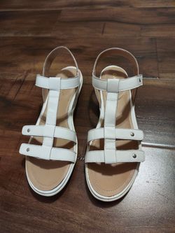 "David Tate" White  Low Wedge Sandals - size 10N