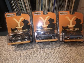 3 Yellowstone 1:64 Greenlight *HOLLYWOOD 38* YELLOWSTONE 3pc Set *RAM DUALLY F250  NIP