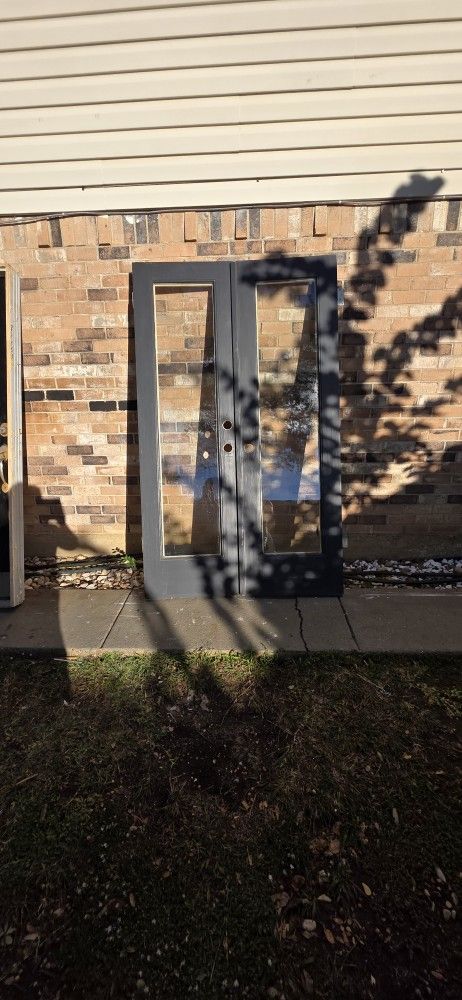 48x80 Back Solid Wood Doors. Great For Greenhouse, Poolhouse. Etc