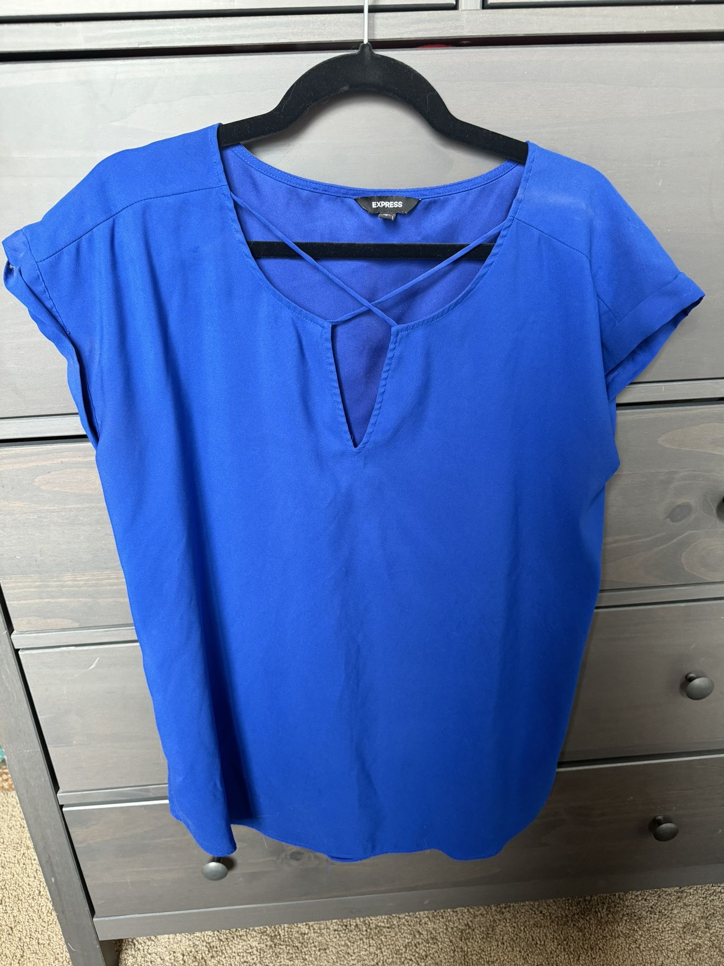 Royal Blue Top with Cross Front (Large) 