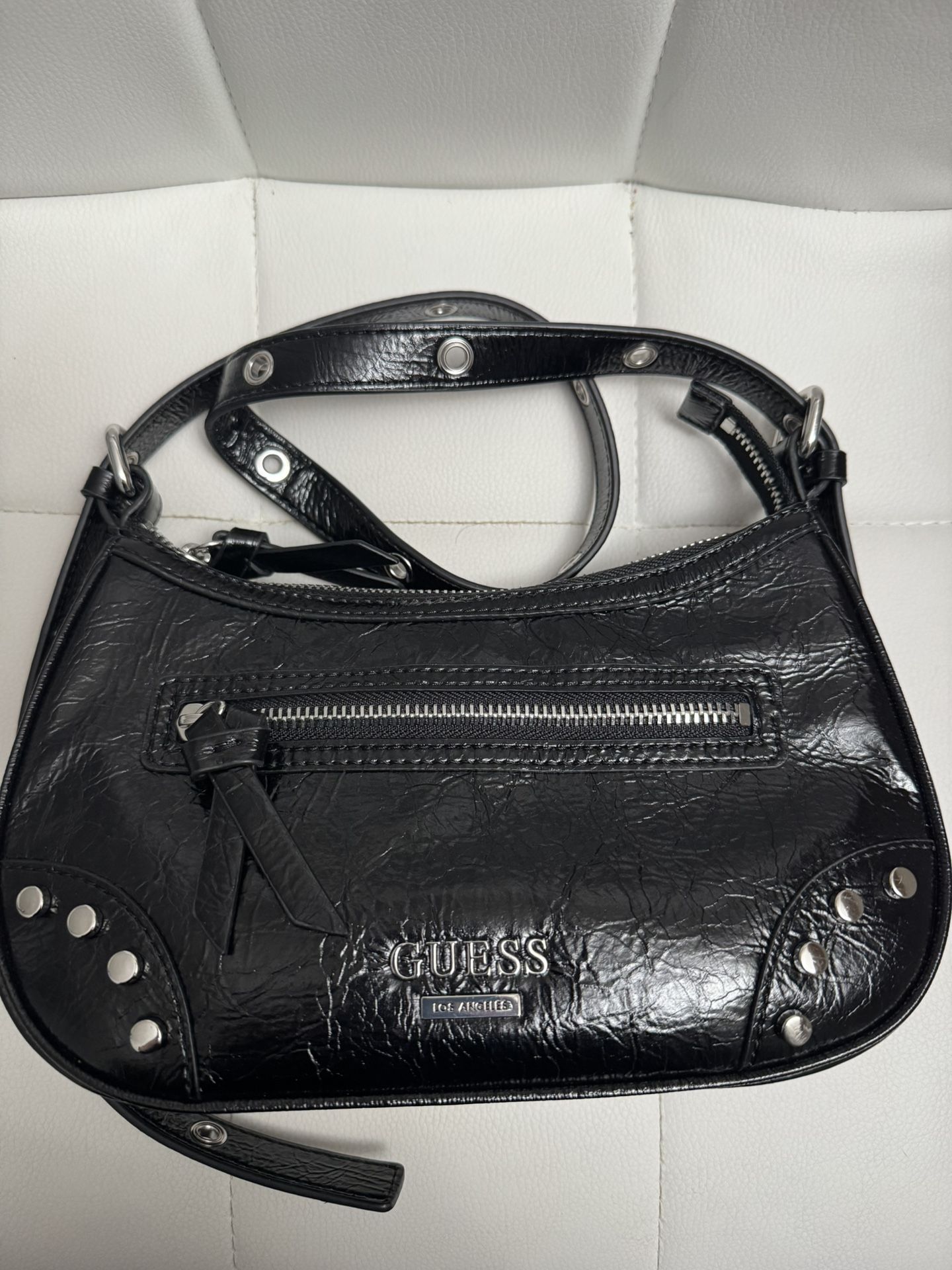Black leather Guess shoulder bag