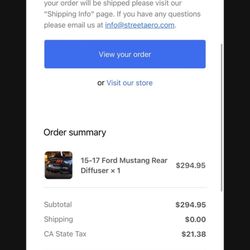 Mustang Rear Diffuser 2015-2017 