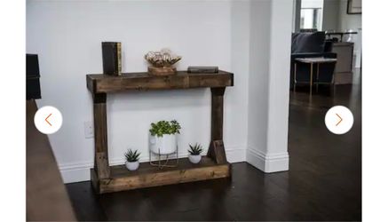 Nice Rustic farmhouse walnut wood console table 37x11x29