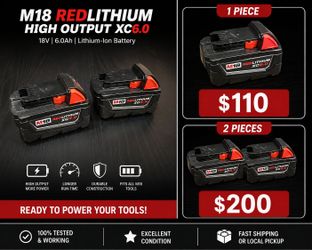 Milwaukee M18 HIGH OUTPUT XC6.0 Batteries – Open Box, Like New