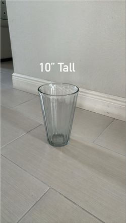 Clear Glass Vase 10 Inches Tall