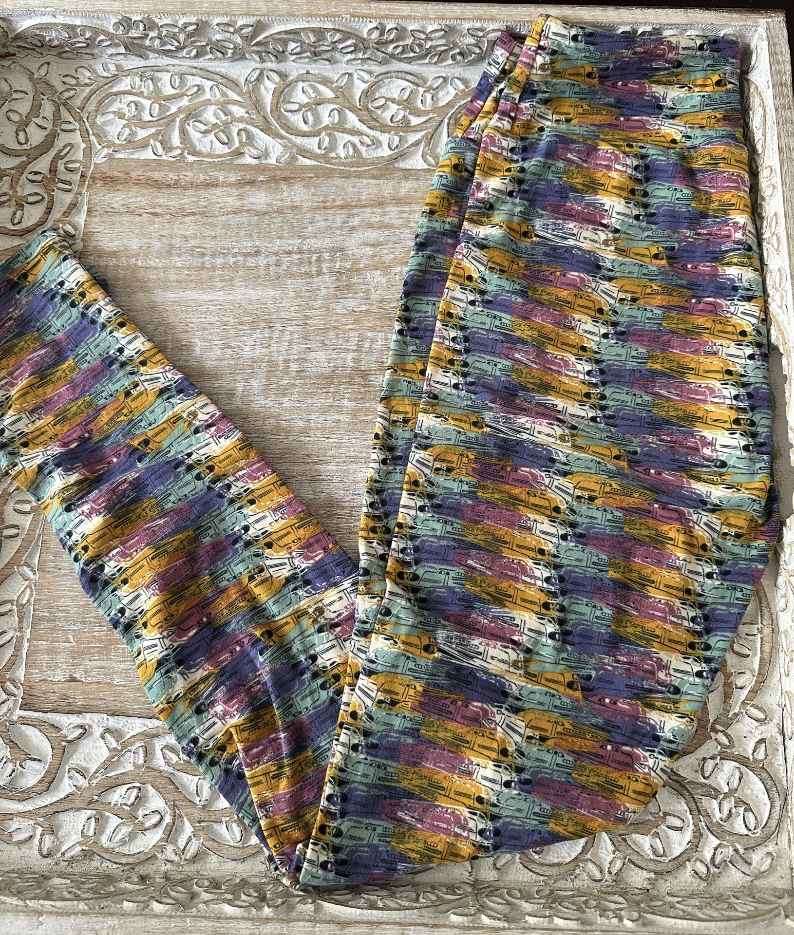 LuLaRoe subway train leggings OS
