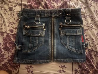 tripp nyc grunge vintage denim / jean miniskirt size xs