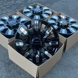 “20 GMC Sierra 2(contact info removed) Denali Gloss Black Rims/Wheels (Exchange available)