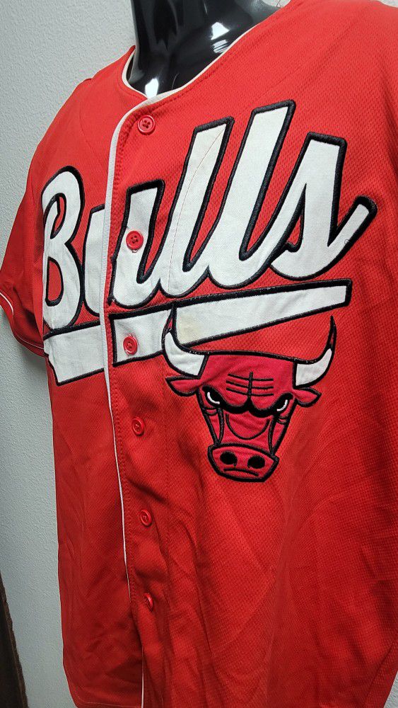 NBA Chicago Bulls Embroidered Baseball Jersey Black And Gold #66 Mens small
