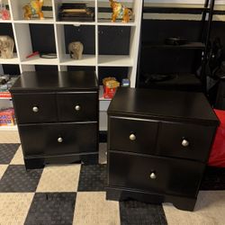 Two black night stands 