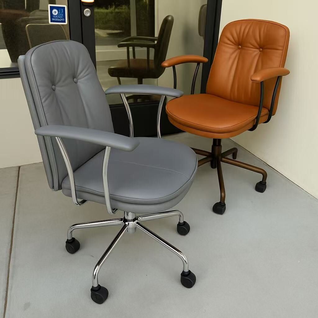 New In Box $50 Each Office Computer PU Leather Desk Chair White Gray Black Or Caramel Color Adjustable Height Furniture