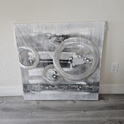 Industrial Zen: Textured Silver & Stone Abstract