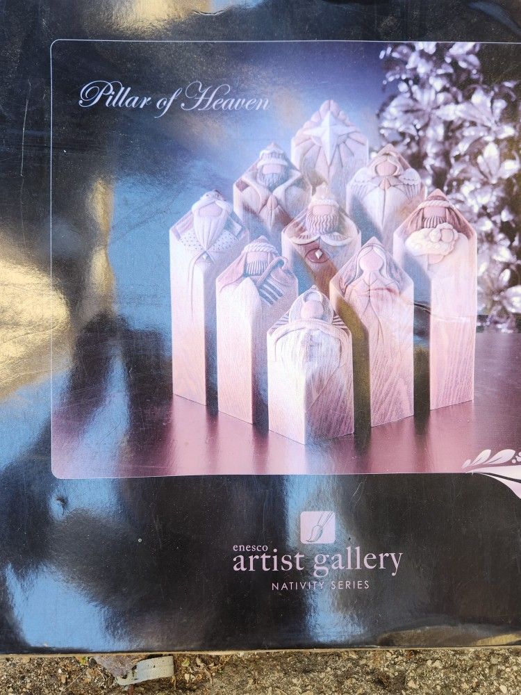 ENESCO ARTIST GALLERY NATIVITY SET PILLARS OF HEAVEN BY KIM LAWRENCE