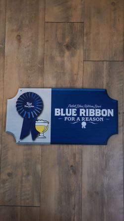 Pabst Blue Ribbon Wood Bar Sign