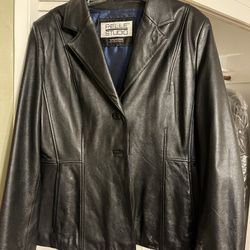 Ladies Black Leather Jacket