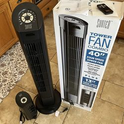 Beat the heat with this Set Of 2 Tower Fans-  One Large And One Small