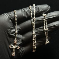 Solid .925 Silver Rosary. 30inches. 16Grams Solid Silver.