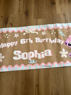 stich banner 6 birthday Sophia