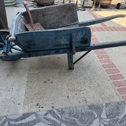 Antique Blue wheelbarrow 