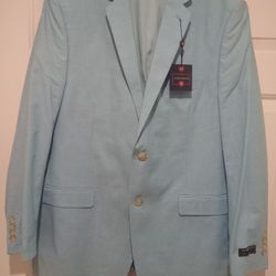100% AUTHENTIC Men's SaddleBred Blue Derby Business Regular Fit Blazer size 42R BRAND NEW TAGS $40