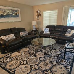 Leather Sofa Set , Center Glass table, Side Table…