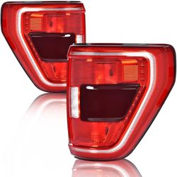 LED Tail Lights for Ford F150 2021-2023 w/ Blind Spot, Rear Brake Lamp Pair