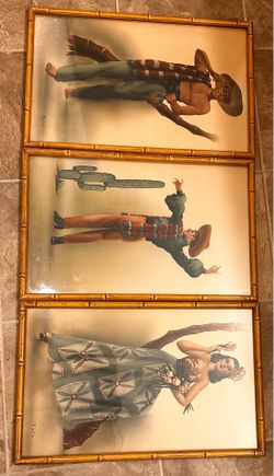 Set of 3 TELO lithography prints bamboo frame